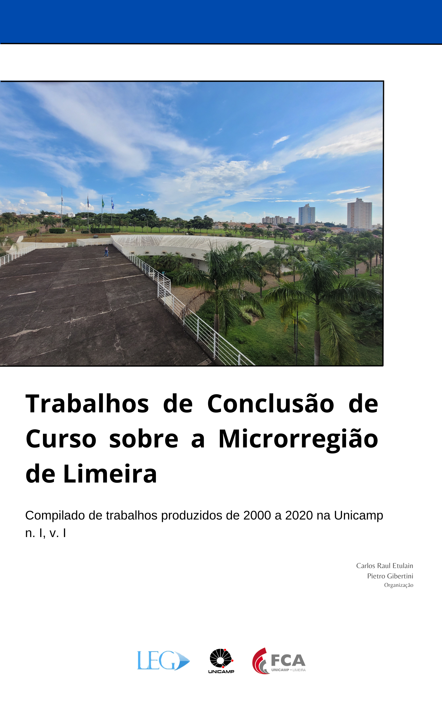 Capa do livro "Trabalhos de Conclusão de curso sobre a Microrregião de Limeira (MRL)"